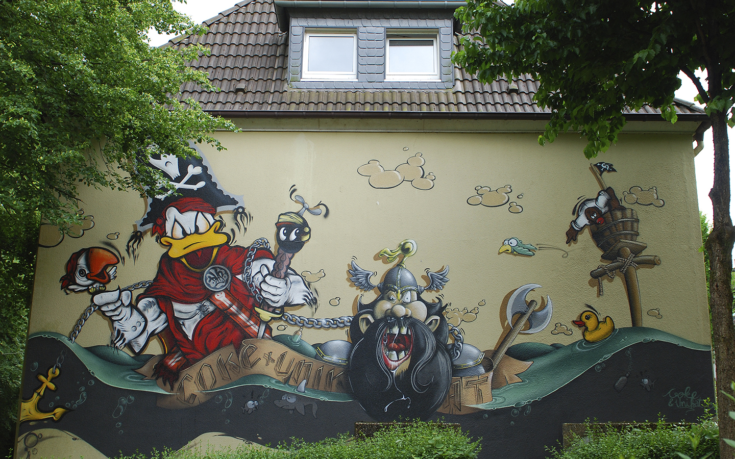 Donald Duck Stadt Remscheid Graffiti